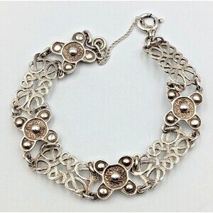 1970 Edinburgh Sterling Silver 925 St Ninians Treasure Island Design Bracelet